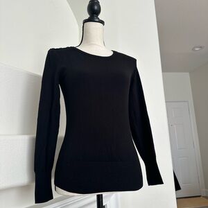 Forever 21 Black Ribbed Crewneck Sweater Size M